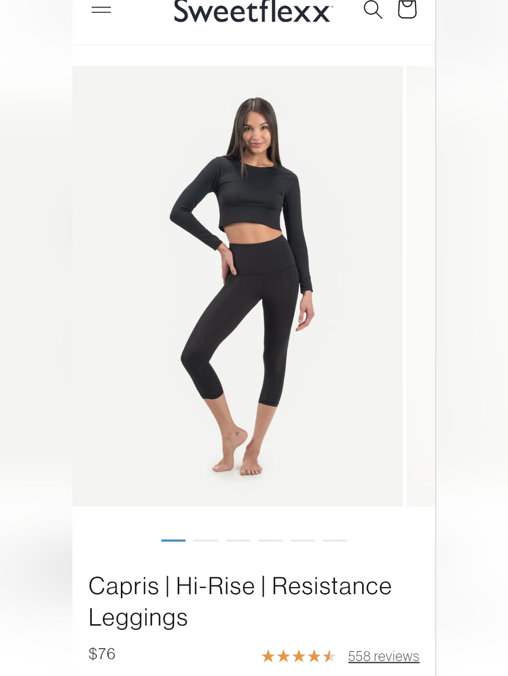 Sweetflexx Hi-Rise Resistance Capri/Leggings Sz12 Black